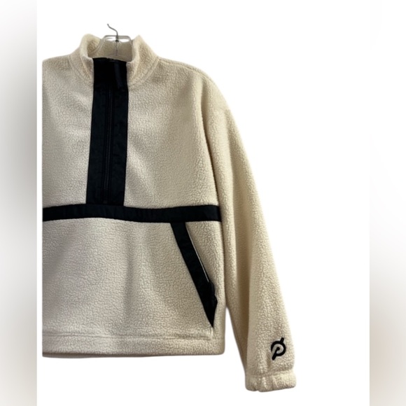13. PELOTON SHERPA 1/2 ZIP Pullover- Cream and Black - Picture 8 of 16